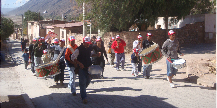 Tilcara-optocht-Semana-trommel-Argentinië