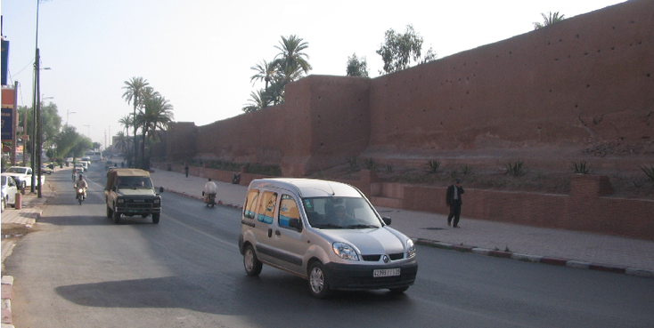 Marrakesh-Marrakech-stadsmuur-Marokko