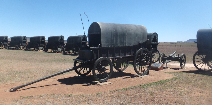 Bloed-rivier-monument-koetsen-kraal-cirkel-kanon-Zoeloe-Boeren-oorlog-Zuid-Afrika