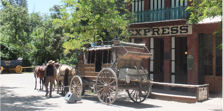 Colombia-State-Park-Historic-postkoets-wilde-westen-Verenigde-Staten
