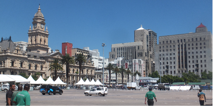 Grand-Parade-grote-plein-kerk-speech-Mandela-slavenhandel-Kaapstad-Zuid-Afrika