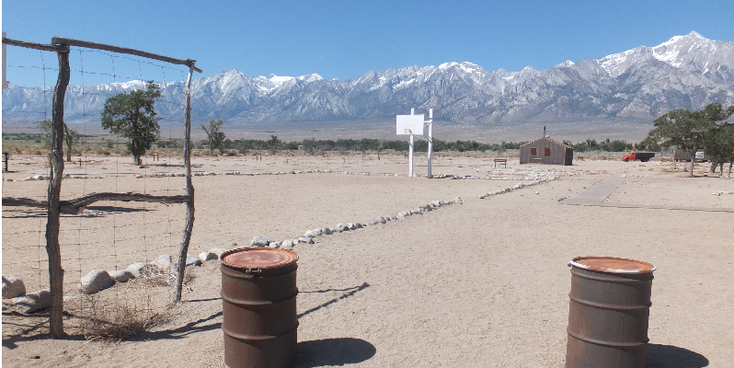 Manzanar-War-Relocation-Authority-kamp-hek-prikkeldraad-Japanner-Californië-Verenigde-Staten
