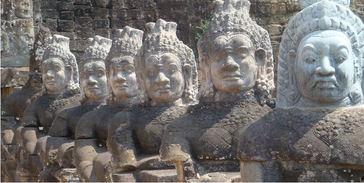 Angkor-Wat-Siem-Raep-Unesco-tempel-Bayon-Khmer-rijk-Cambodja-beelden-hoofden