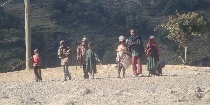 Simien-Nationaal-kinderen-lokaal-Buyit-Ras-park-Ethiopië