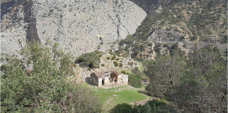 Caminito-del-Rey-Koningspaadje-Koningsweg-pad-ruïne-huis-Malaga-Spanje