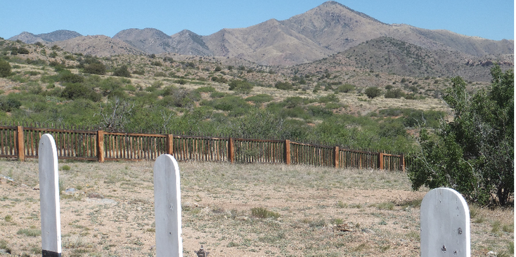 Bowie-Fort-grafsteen-Apache-Indianen-kerhof-Arizona-Verenigde-Staten