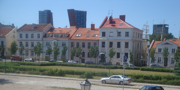Klaipeda-Memel-koopmanshuizen-vakman-huizen-kleur-Litouwen