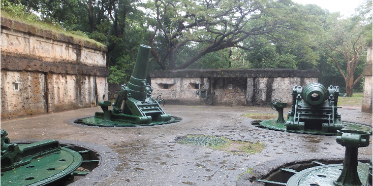 Corregidor-battery-batterij-Way-kanonnen-Amerikaans-defensie-eiland-Japan-WW2-Filipijnen