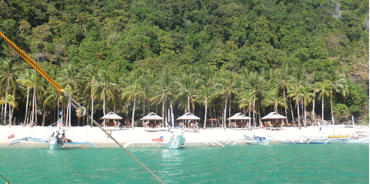 Bacuit-Archipelo-archipel-lagune-Cadlao-eiland-strand-zee-helder-palmbomen-El-Nido-Palawan-Filipijnen 
