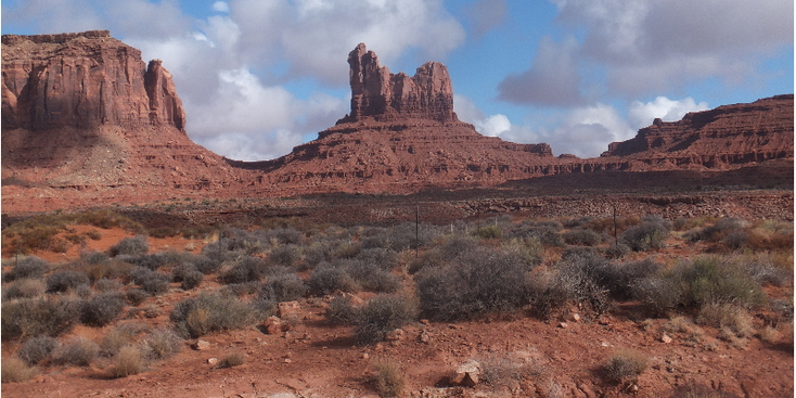 Monument-Valley-rode-rotsen-Navajo-indianen-Verenigde-Staten