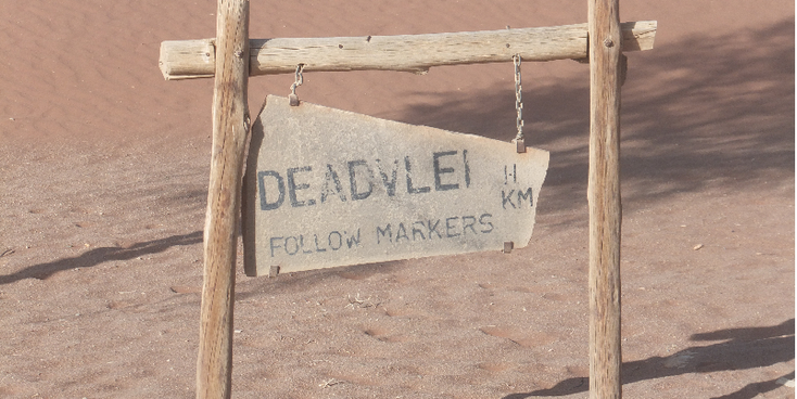 Deadvlei-Vlei-Sossus-vallei-zand-bord-Namibië