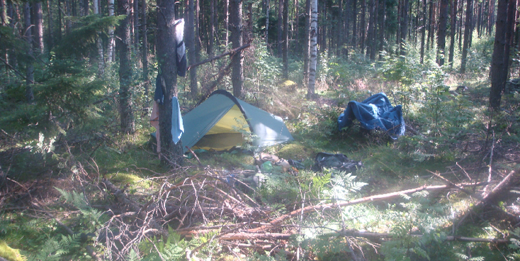 Wildkamperen-Tampere-bos-tent