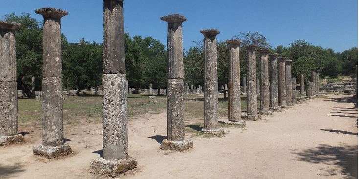 Olympia-Peleponnese-Grieks-Griekenland-tempel-Olympische-Spelen
