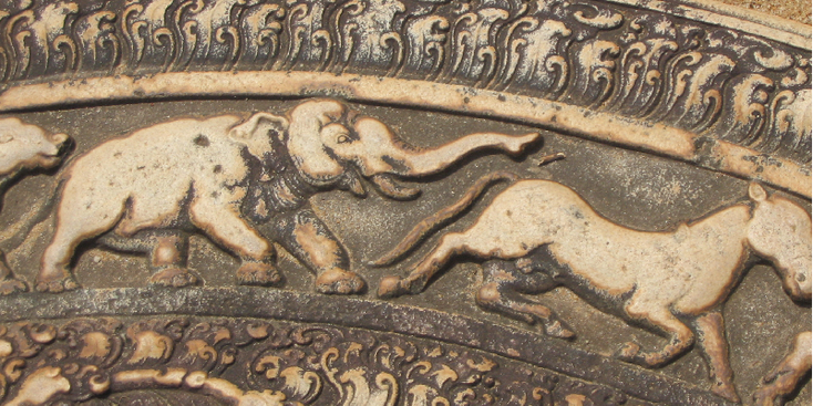 Anuradhapura-reliefs-archeologie-tempel-Jungle-Ruiines-Koninkrijk-Sri-Lanka
