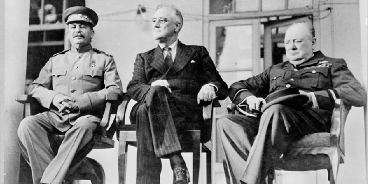 De conferentie in Yalta (Jalta), Oekraïne