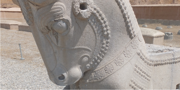 Persepolis-Darius-I-Iran-ruïnes-columns-archeologie-Perzië-Shiraz-paard
