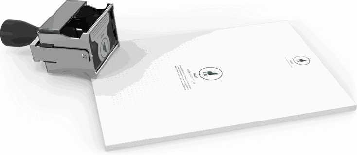 Visualisierung von Firmenstempel & Block