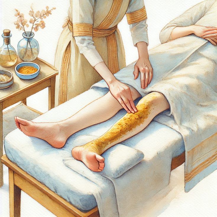 Udvartana, massage ayurvédique détoxifiant à la poudre de plantes