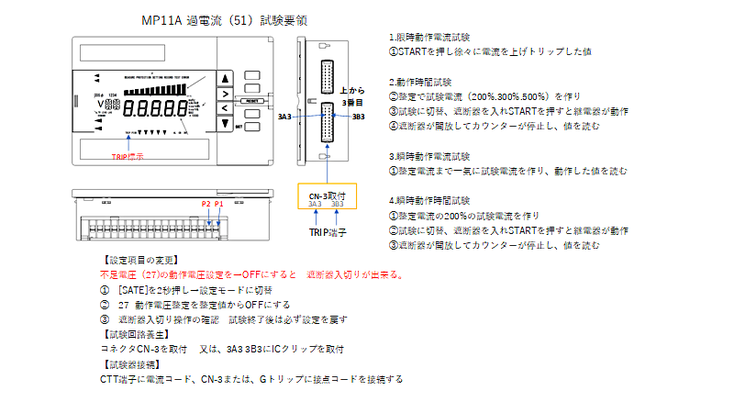 マルチリレー　MP-11A過電流　試験画像