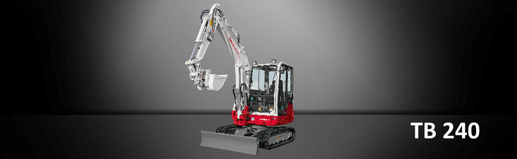 Bild: Takeuchi Kompaktbagger TB 240 mit Kabine Maschinengewicht 4.070 kg Gummiketten