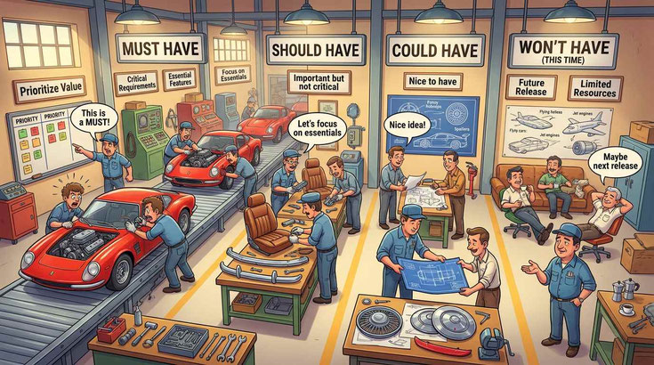 Eine Autofabrik - Prioritäten setzen nach dem Moscow Prinzip