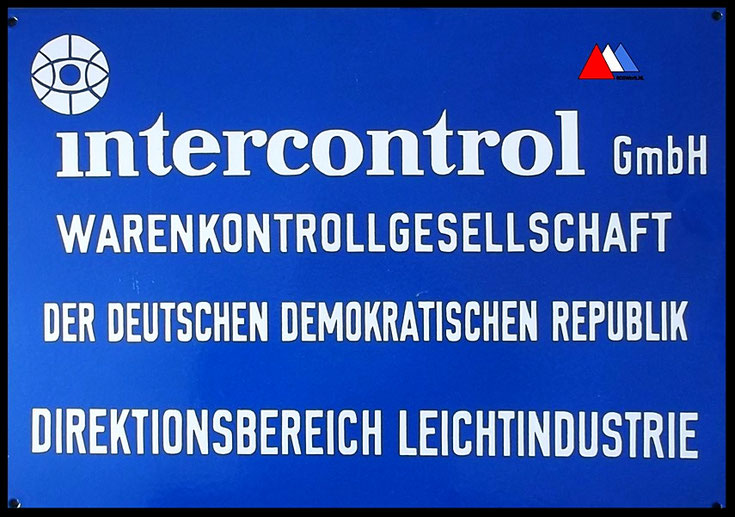 Emaille gevelwandbord Inter Control GmbH collectie auteur.