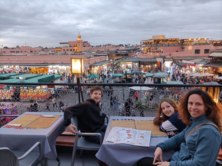 Arrivée à Marrakech - place Jemaa el Fna