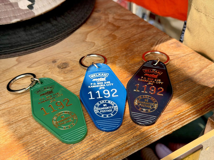 WELKAM MOTEL キーホルダー　各660円