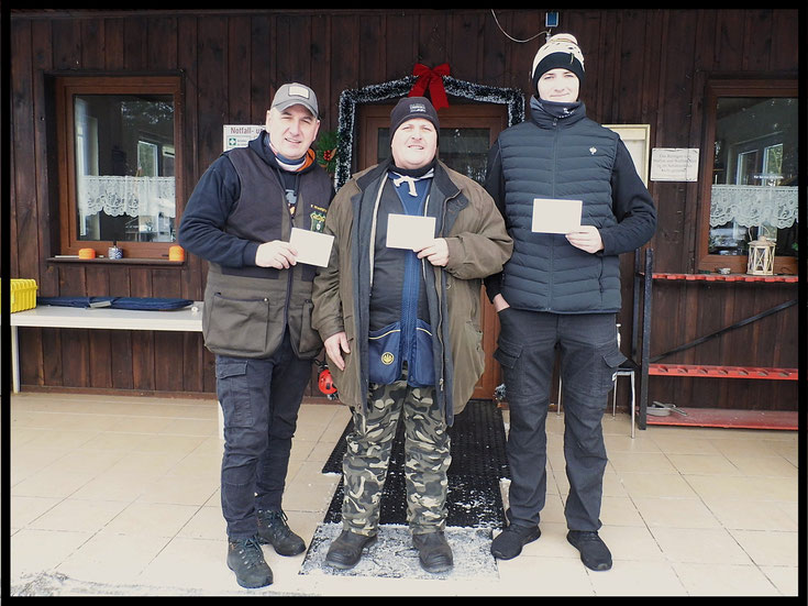 Gewinner des Neujahrsschießen 2025 Frank Westphal, Andreas Pietz und Georg Gruhne.