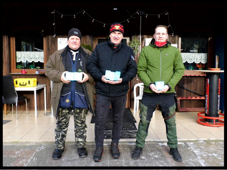 Gewinner des Neujahrsschießen 2026 Andreas Pietz, Frank Westphal und Oliver Misselwitz.