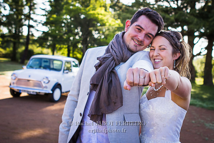 mariage, mariage champêtre, mariage en voiture ancienne, mariage en mini, rachel jabot ferreiro, erjihef photo