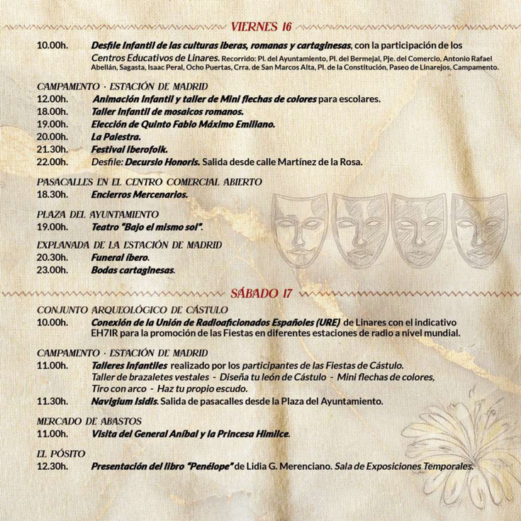 Programa de las Fiestas Ibero Romanas de Castulo en Linares