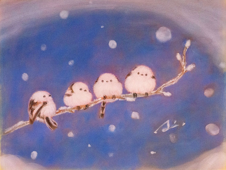 タイトル「cherish」F6号(318×410mm)/パステル画/99,000円（税込）