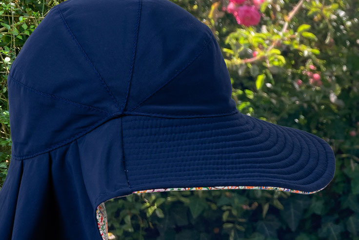 chapeau casquette réversible en toile coton ou lin pour jardiner