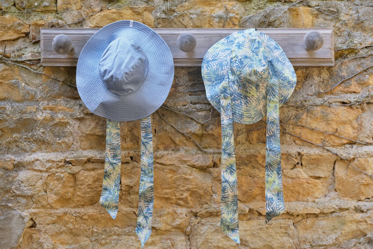 chapeau réversible en toile coton ou lin pour jardiner