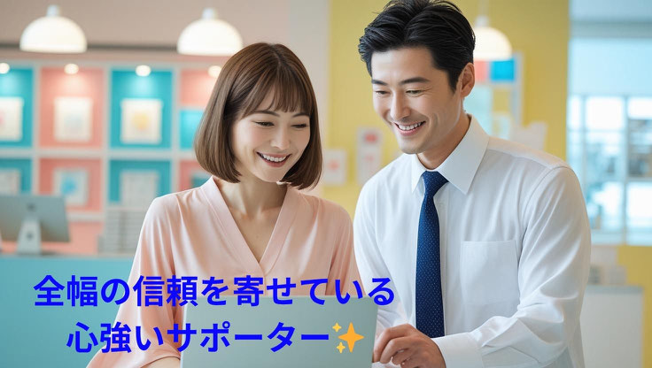 全幅の信頼を寄せている心強いサポーター のイメージ画像