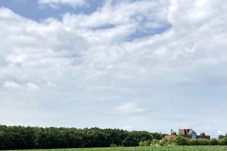酪農学園大学圃場より野幌森林公園を望む