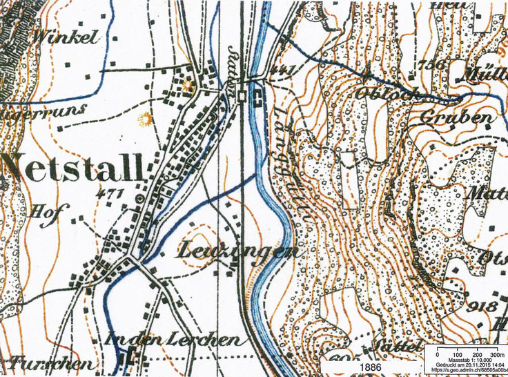 Karte von Netstal 1886