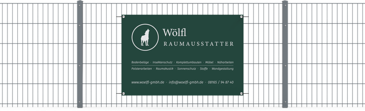 Rendering der Wölfl Zaunschilder