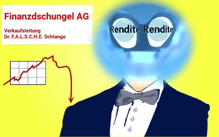 So ist Finanzberatung: Beeindruckende seriöse Erscheinung und hypnotischer Blick vernebeln den Verstand! 