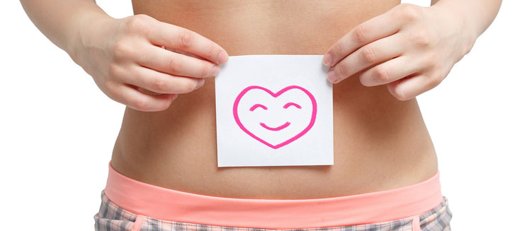 Bauch und Herzbild: geregelte Verdauung schafft Wohlbefinden
