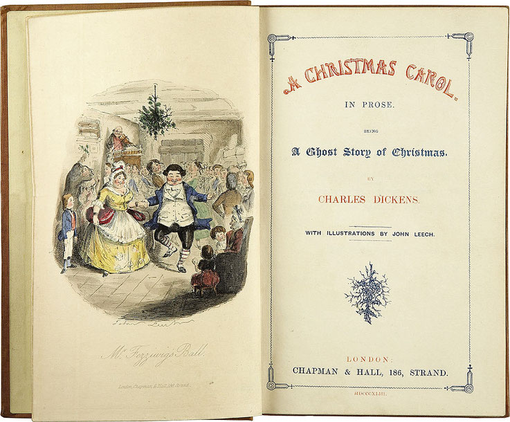 Erstausgabe des berühmten Buches "A Christmas Coral" aus dem Jahr 1843