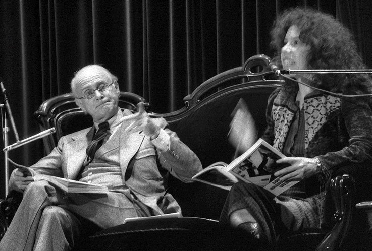 Loriot und Evelyn Hamann während einer Lesung Anfang der 1980er Jahre
