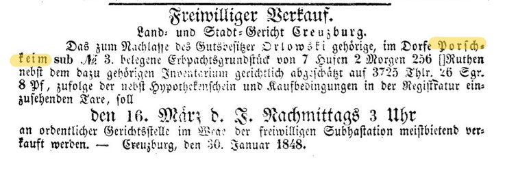 aus Pr. Eylauer Kreisblatt 1848