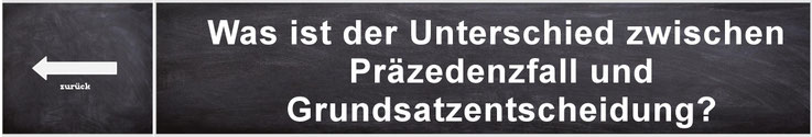Unterschied zwischen Präzedenzfall und Grundsatzentscheidung