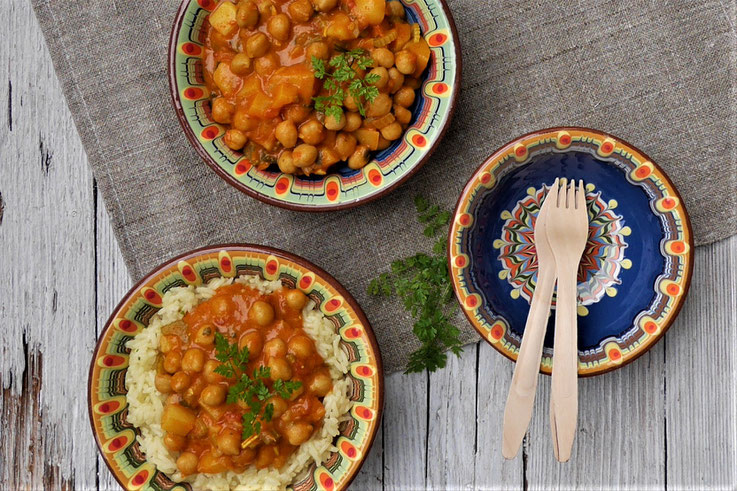 veganes Kichererbsencurry mit Reis