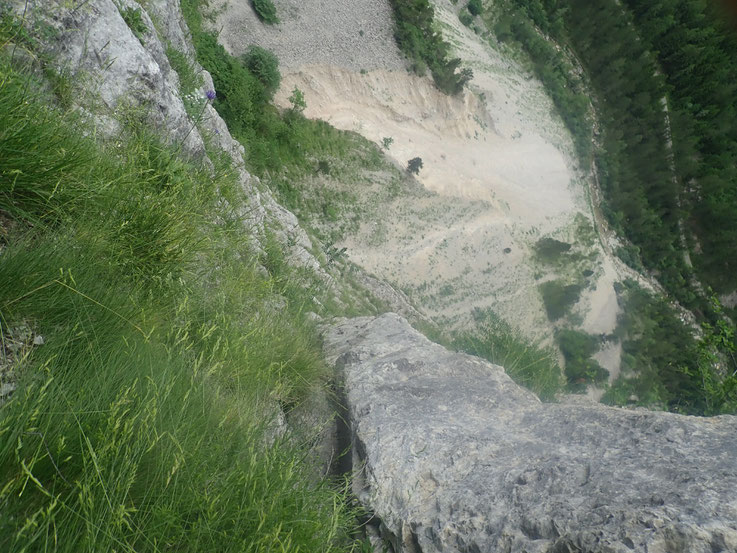 Vue sur le dièdre de la fin de la deuxième longueur