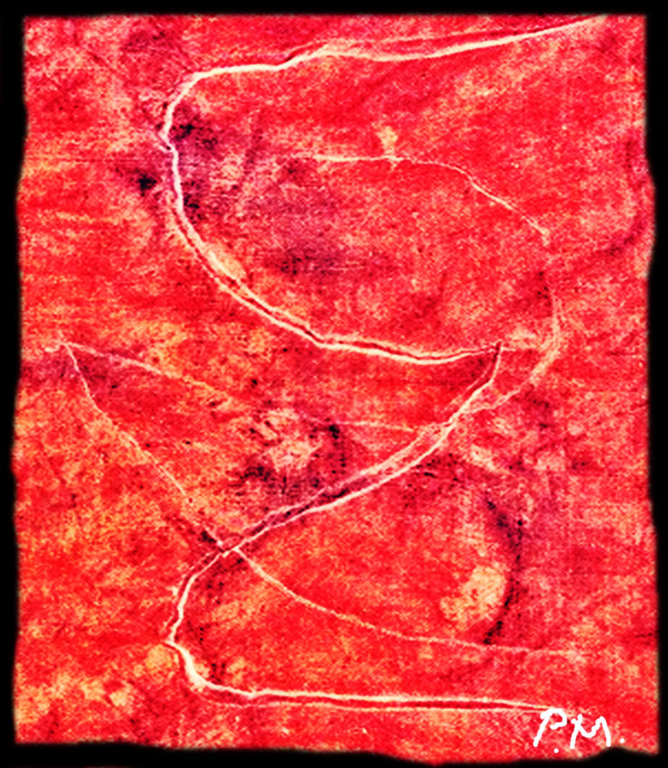 Pedro Meier, Das Aleph El Aleph, aus Zyklus Chronik des Augenblicks, Paraphrase zu Jorge Luis Borges, Lyrische Abstraktion, Abstrakter Expressionismus, New York School, Pigmente 2025 Artwork by Pedro Meier Lyriker Schriftsteller, Multimedia Artist, SIKART