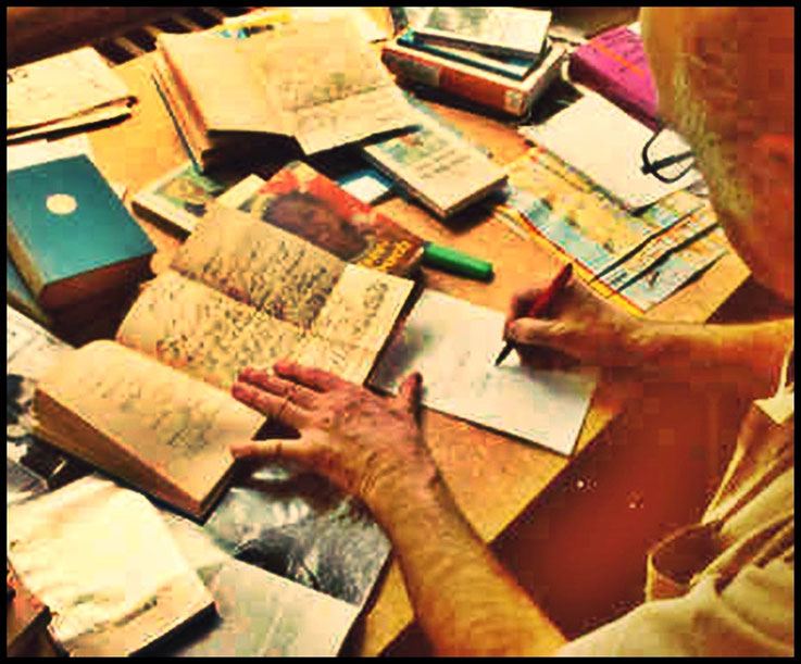 Pedro Meier – Schreibort – mit Hölderlin Handschrift als Palimpsest – Diary Obsession Skizzenbücher Sudelbücher – Georg Christoph Lichtenberg – Bibliothek Atelier Gugelmann-Areal bei Langenthal 1999 – Später: 2001 Brandkatastrophe – Schutt Asche Feuer