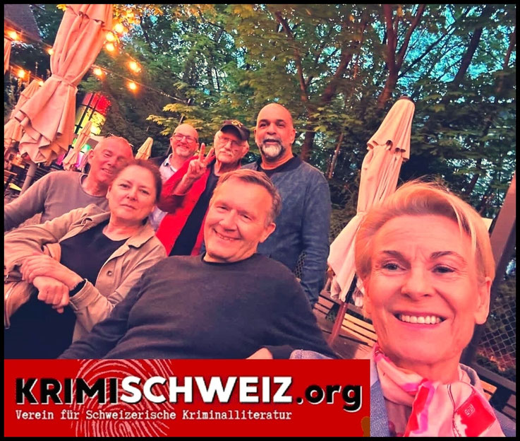 Pedro Meier, Krimiautoren-Stammtisch. Dina Casparis, Christof Gasser, Annemarie Regez, Sunil Mann, Thomas Kowa, Riithalle Zürich, Krimi Schweiz, Krimifest, Krimitage, Krimifestivals, Syndikat, Pedro Meier, Lyriker, Schriftsteller, Multimedia Künstler